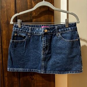 Edikted Dark Wash Denim Mini Skirt Size S EUC Y2K 90’s Festival